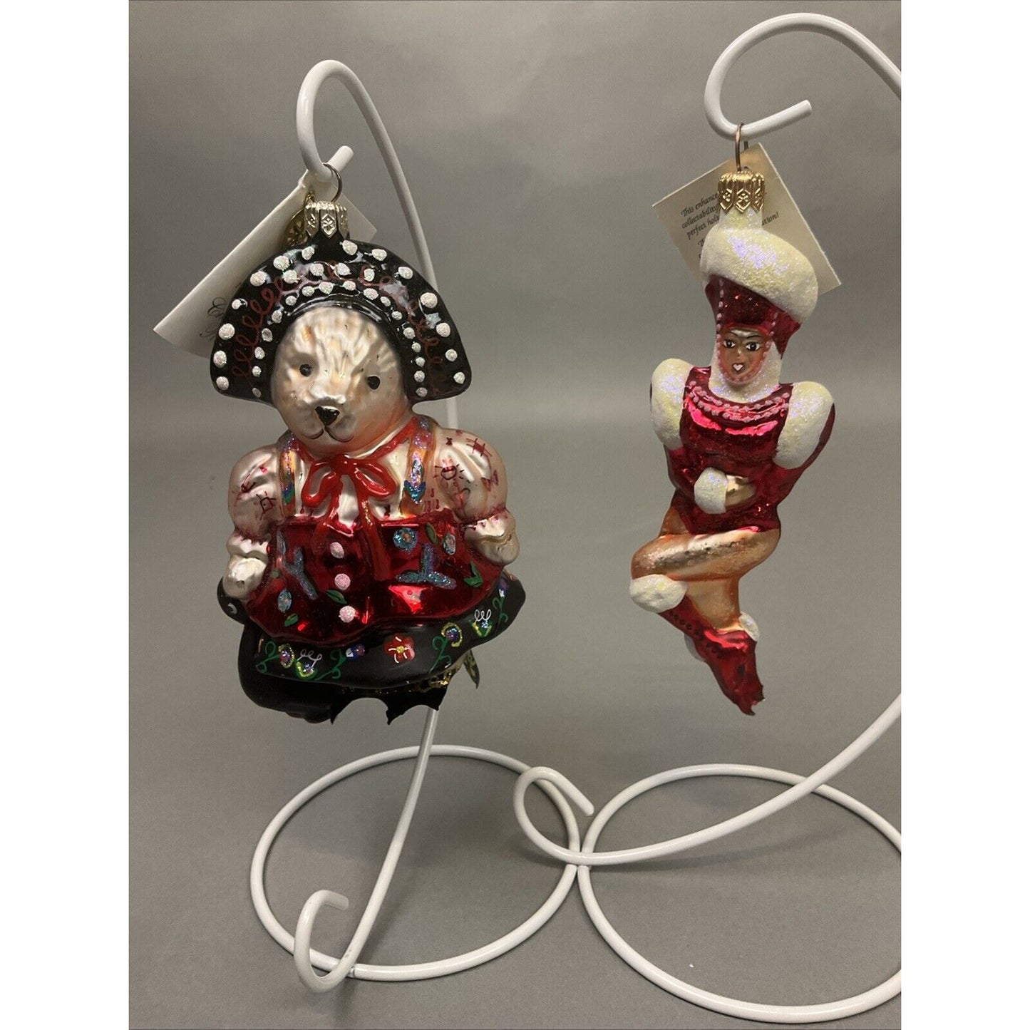 Radko “Rockette” + Czarina Muffina Muffy Vanderhare Bear Ornaments/ Damaged