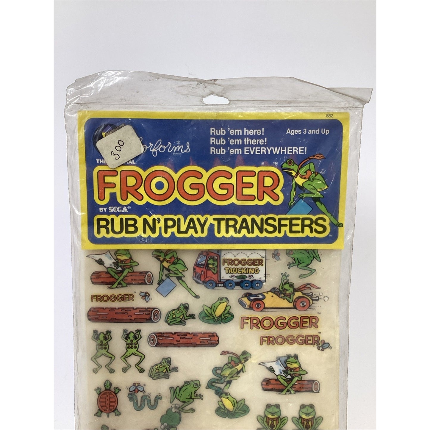 Frogger Rub N' Play Transfers 1981 Sega Arcade Atari Game Colorforms