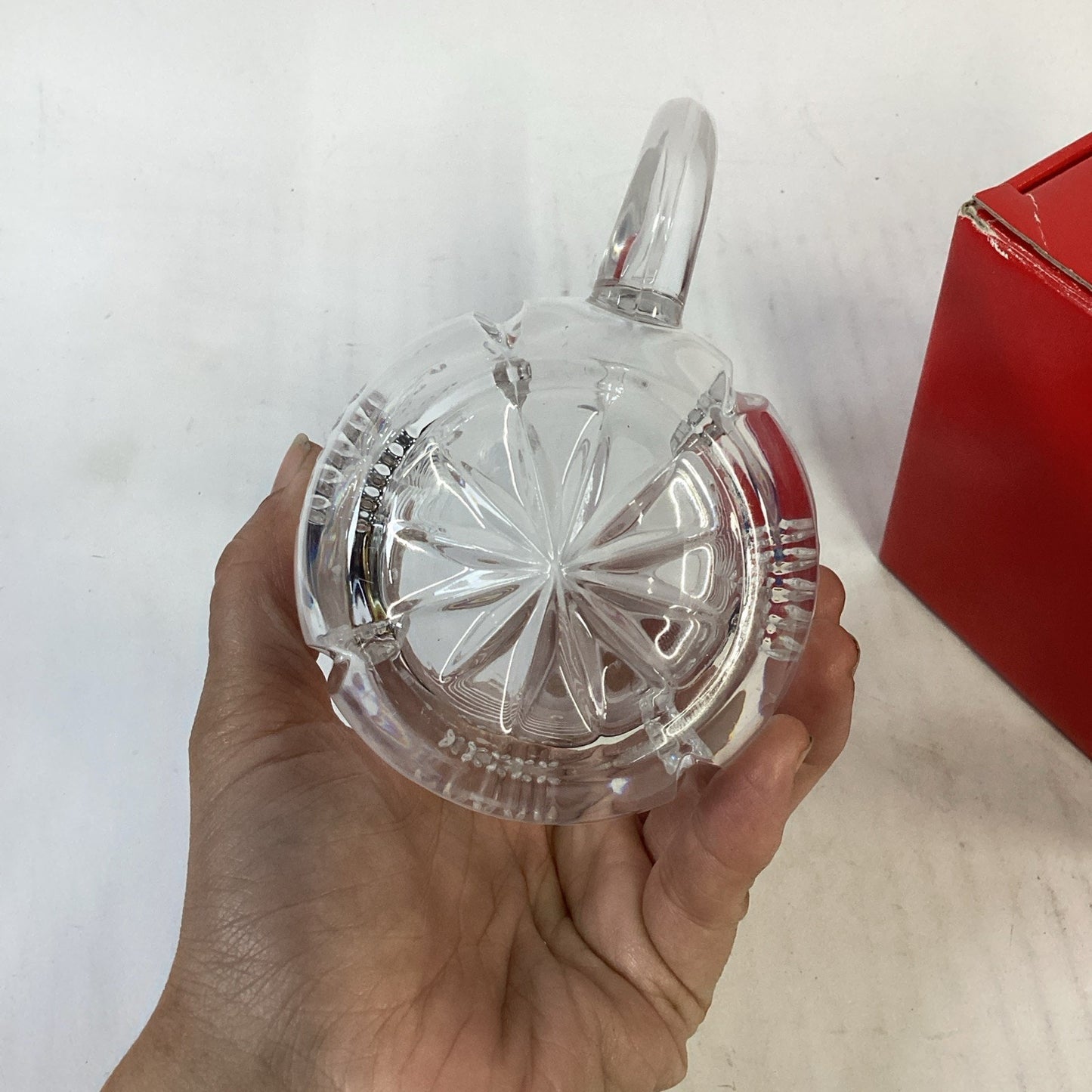 MIKASA Crystal Heavy Cut Christmas Tree Holiday Mug Germany - 12 Oz & Box