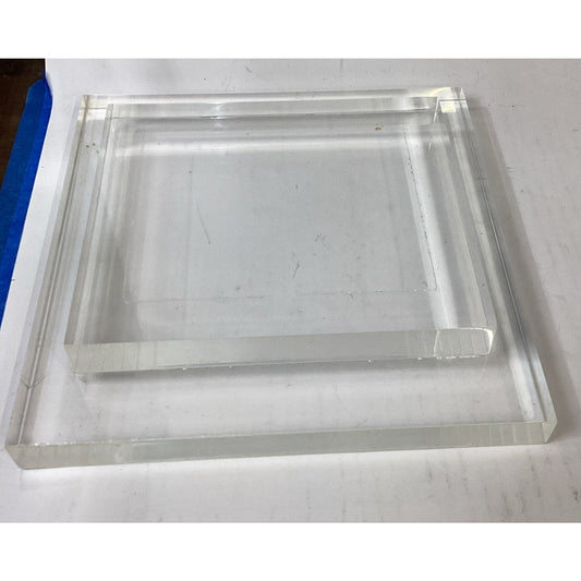 Clear Acrylic Heavy Display Stand - 2 Levels - 10x10x2.5”