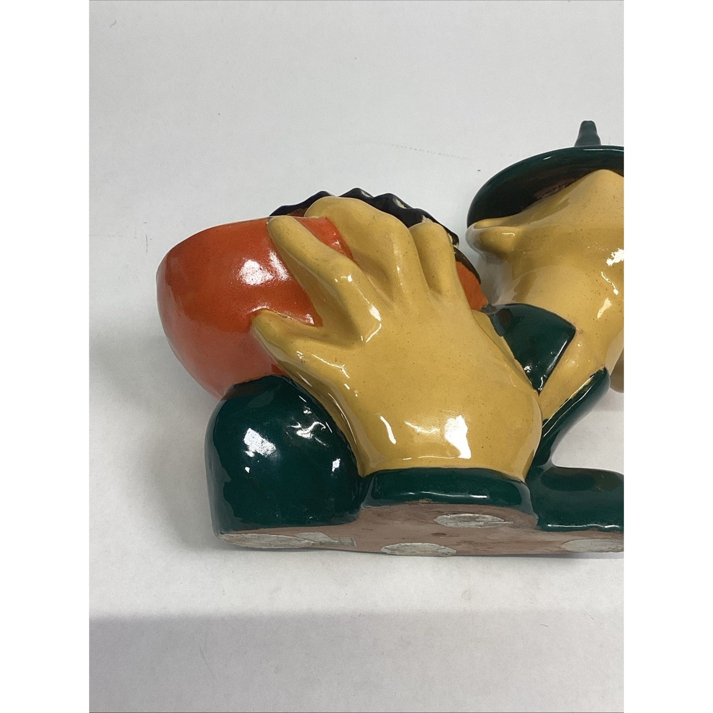 Whimsical Vintage Ceramic Minstrel Candy/Nut Dish Sculpture Figurine