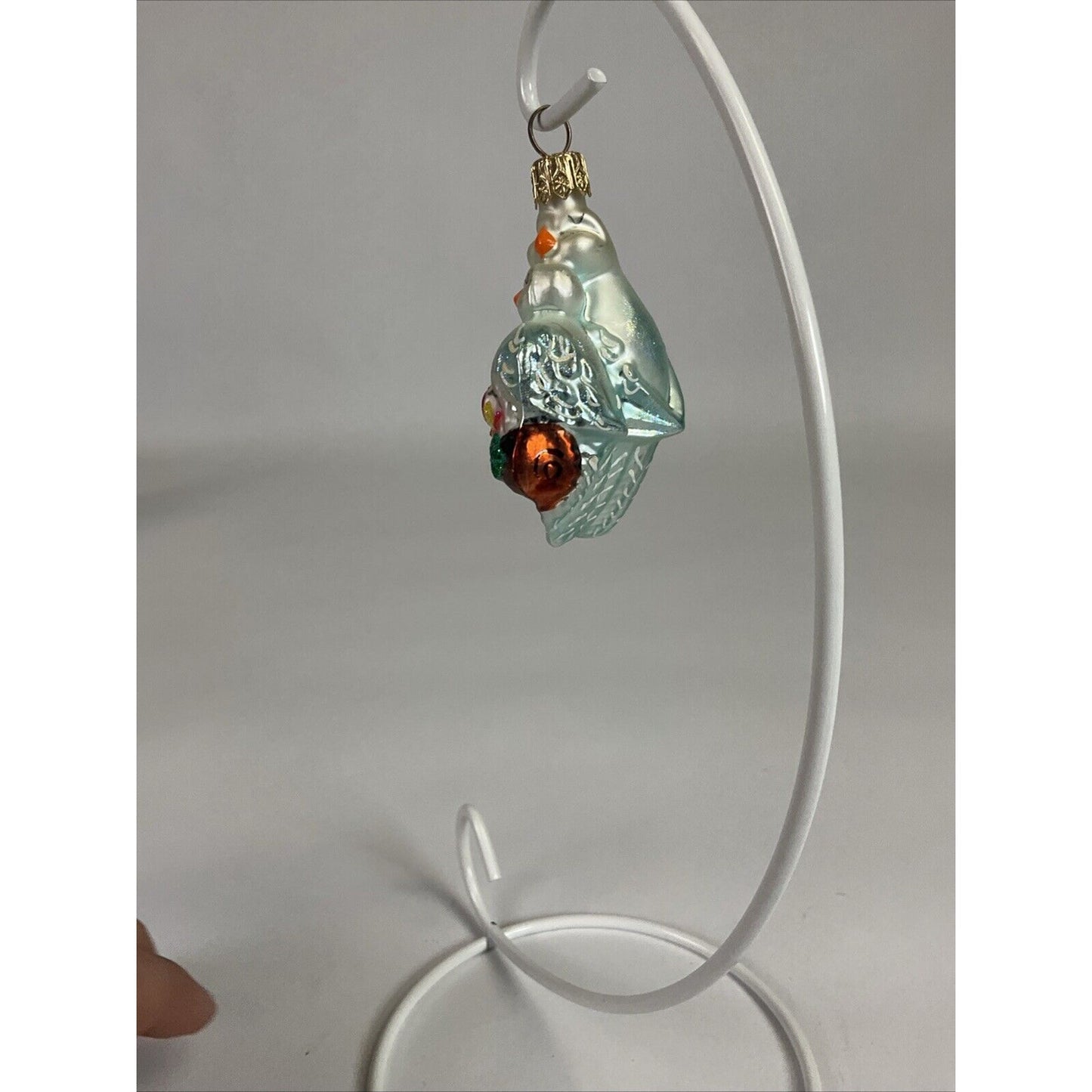 Christopher Radko Handblown Glass Christmas Ornament Lovebirds Doves w/ Roses