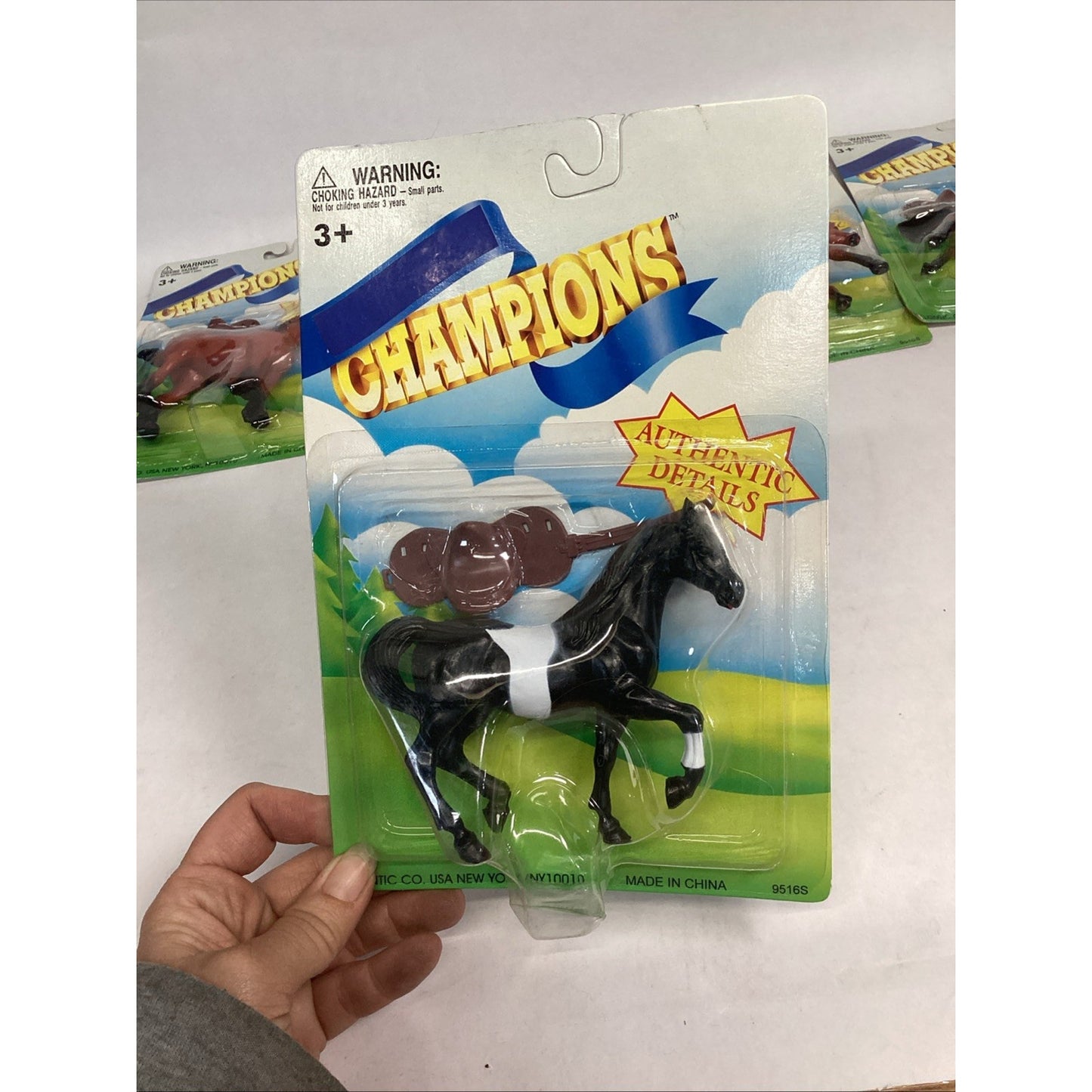 LOT Of 9 NEW Vintage LONTIC CO. Blue Ribbon Champions HORSES w/Saddles - New