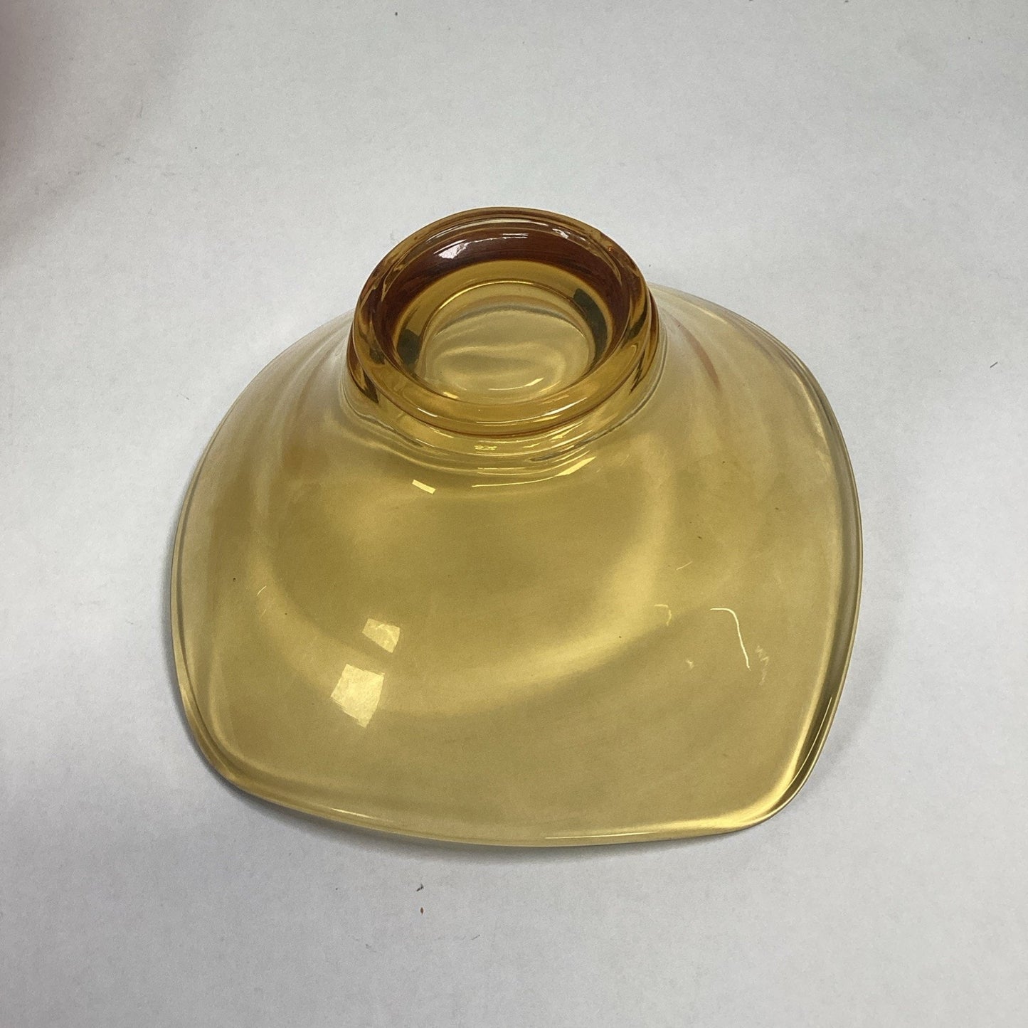 Hand Blown Viking Glass Epic Purple Amethyst Art Bowl And Yellow Bonbon Dish