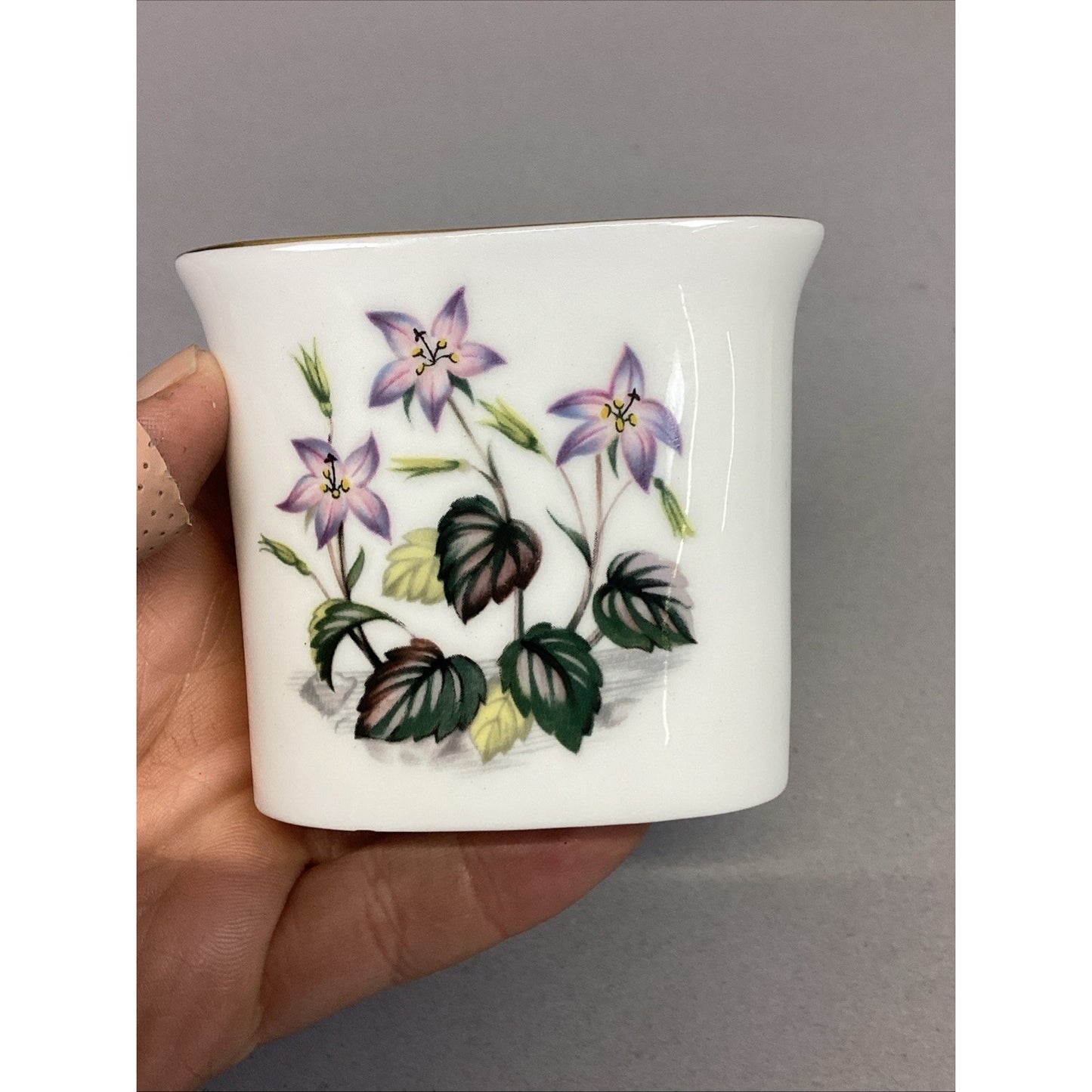 Royal Worcester Fine Bone China Dual Sided Floral Toothpick Holder - England