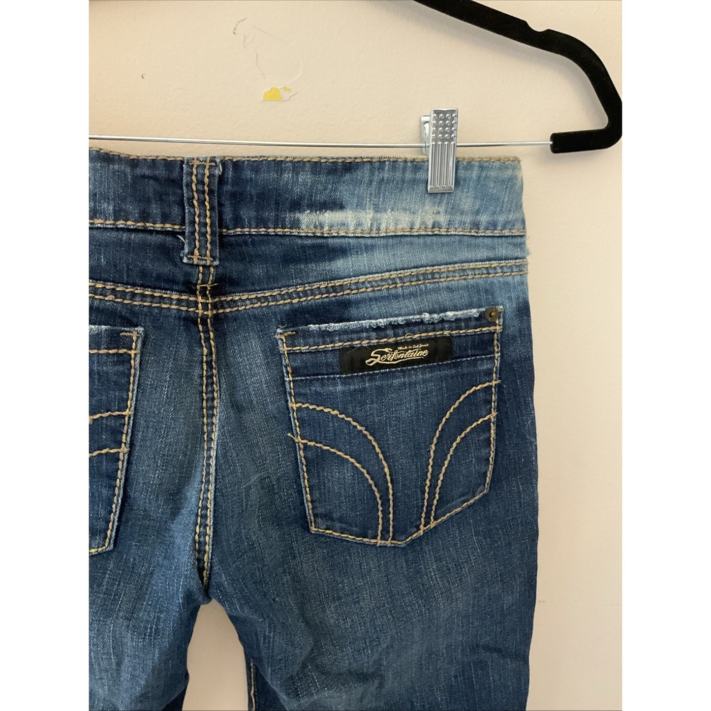Serfontaine Women’s Low-Rise Zippered Low-Rise Bootcut Jeans Blue Size 29 Denim