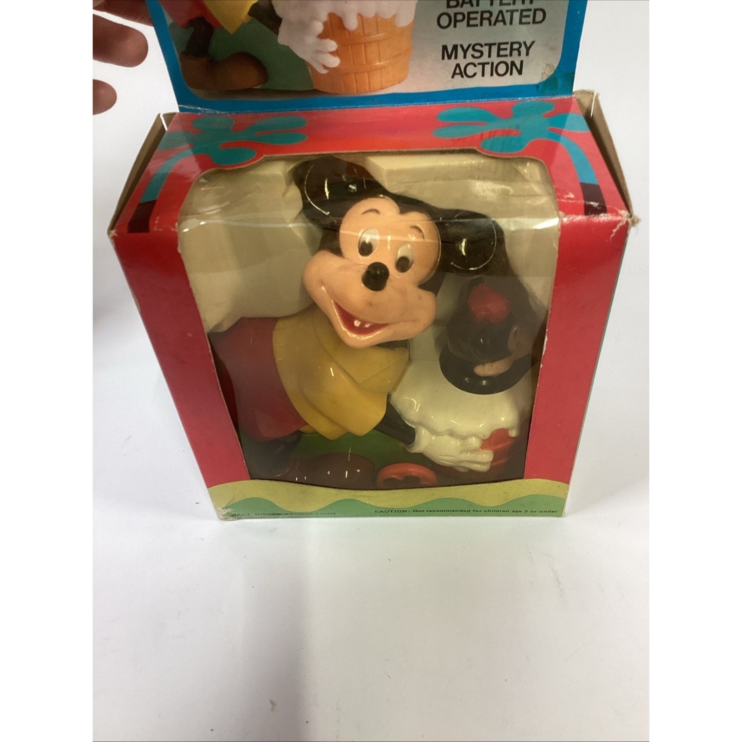 Lot Of 2 Vintage NOS 1970’s Disney Toys W/ Mystery Action - Mickey & Donald Duck