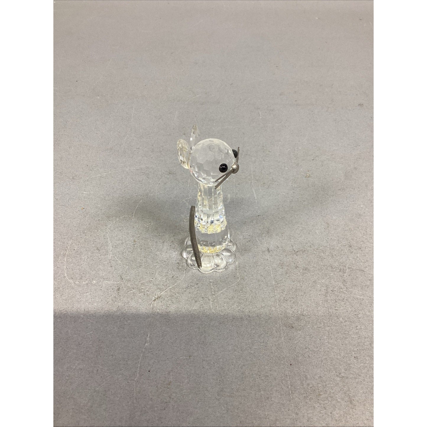 Swarovski Crystal Cat with Metal Whiskers & Flex Tail Figurine - 3”