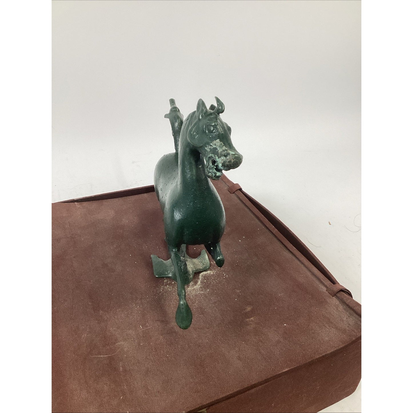 Vintage Chinese Flying Horse Of Gansu 8” Length Bronze Sculpture In case