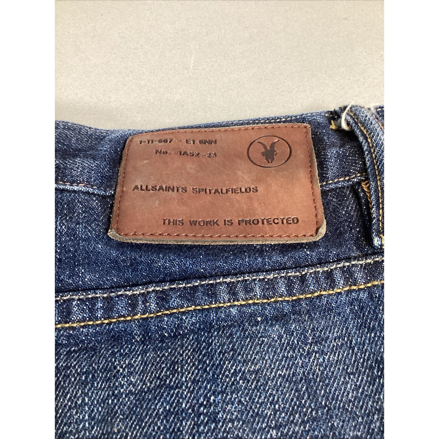 Allsaints Spitalfields Men’s 4 Button Denim Blue Jeans - #1A52-23