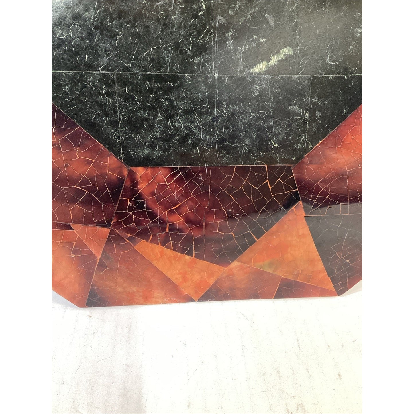 Octagonal Shaped Faux Marble Charcuterie Cheese Board - 15” - Felt Backing