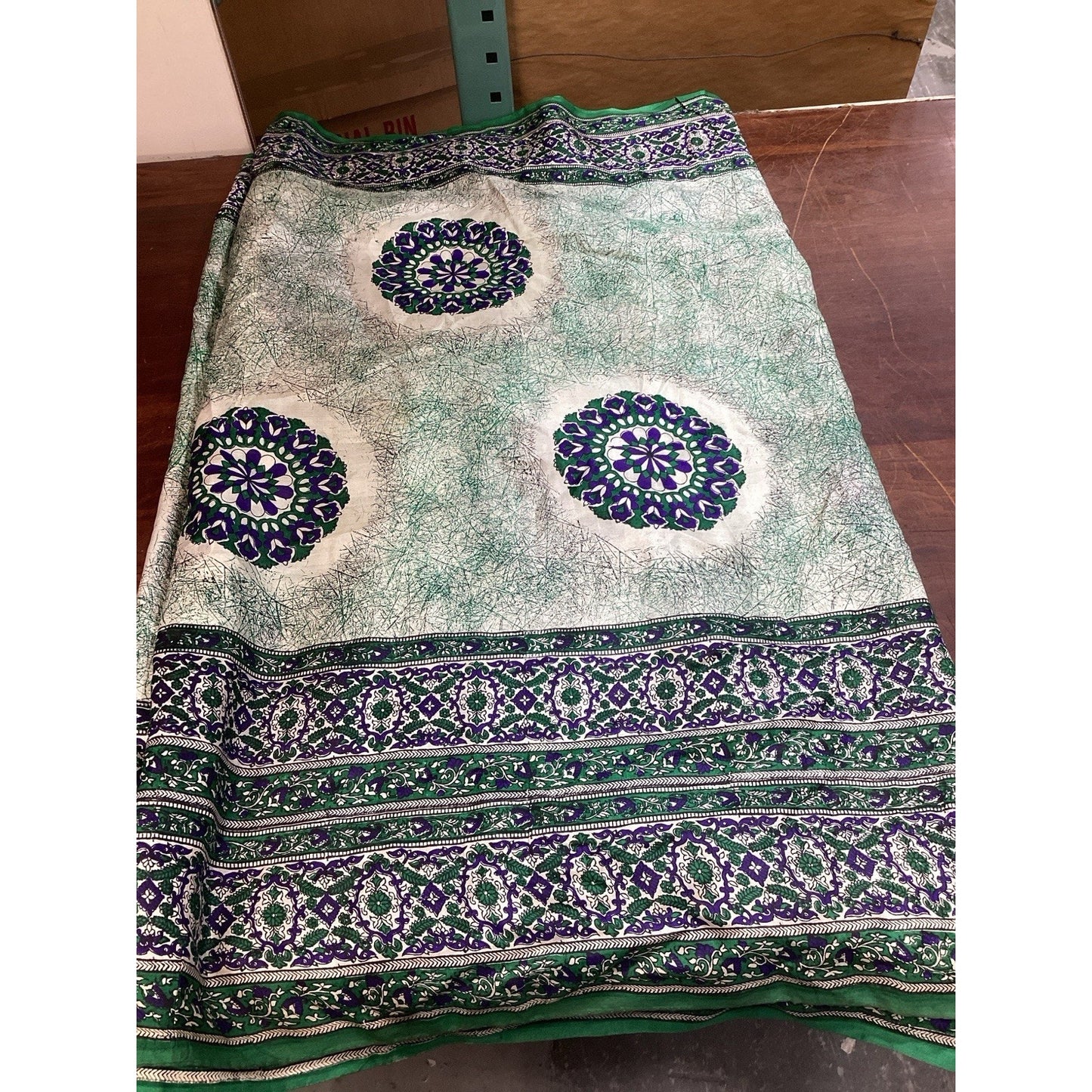 Vintage Silk Mandala Dupatta/Odhani Shawl - 200x45” - Pattern #10040