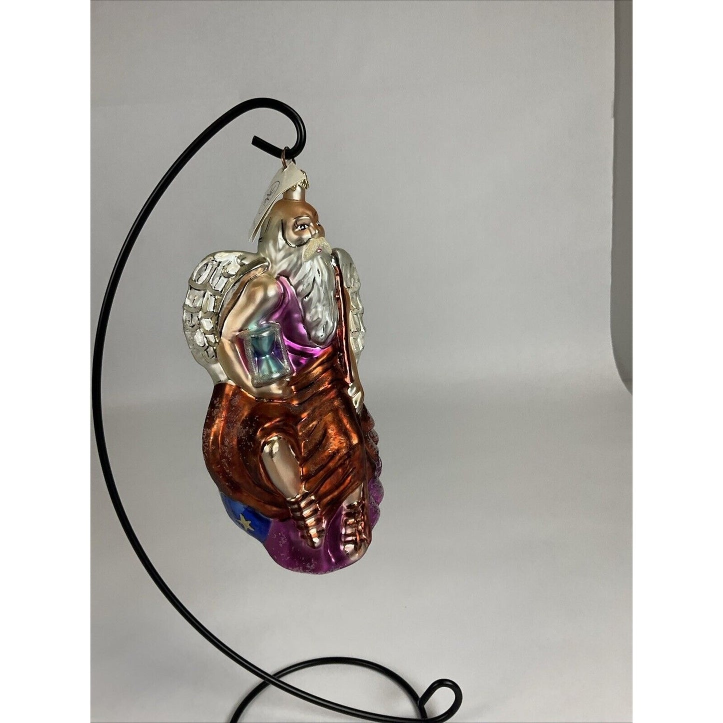 Christopher Radko Father Time Angel Glass Christmas Ornament w/ Tag