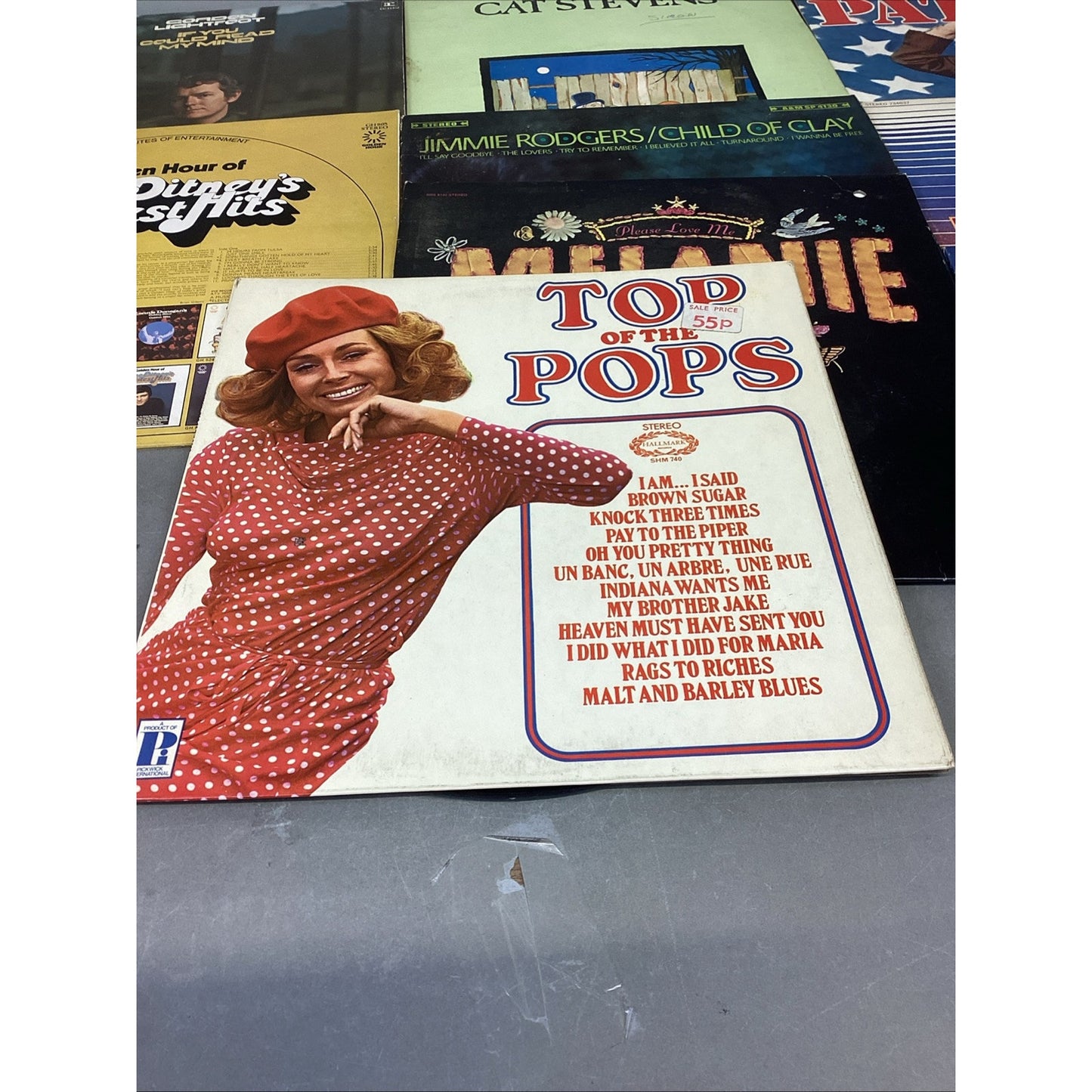 Mixed Lot Of 10 Vintage LP’s - Cat Stevens, Jimmie Rodgers, Gordon Lightfoot