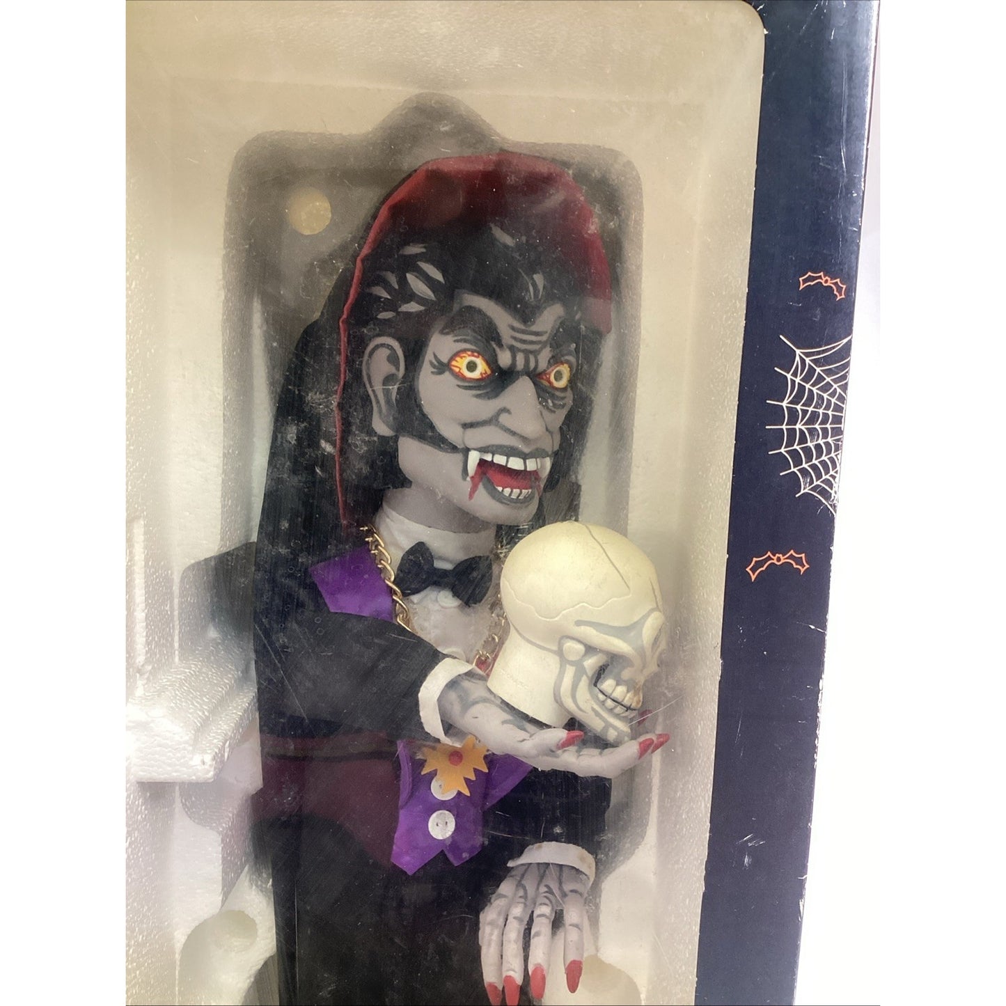 Vintage Witch Time Animated Dracula Figurine With Box - NOS