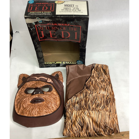 Vintage 1983 NOS Star Wars Return Of The Jedi Wicket Costume & Mask - Small