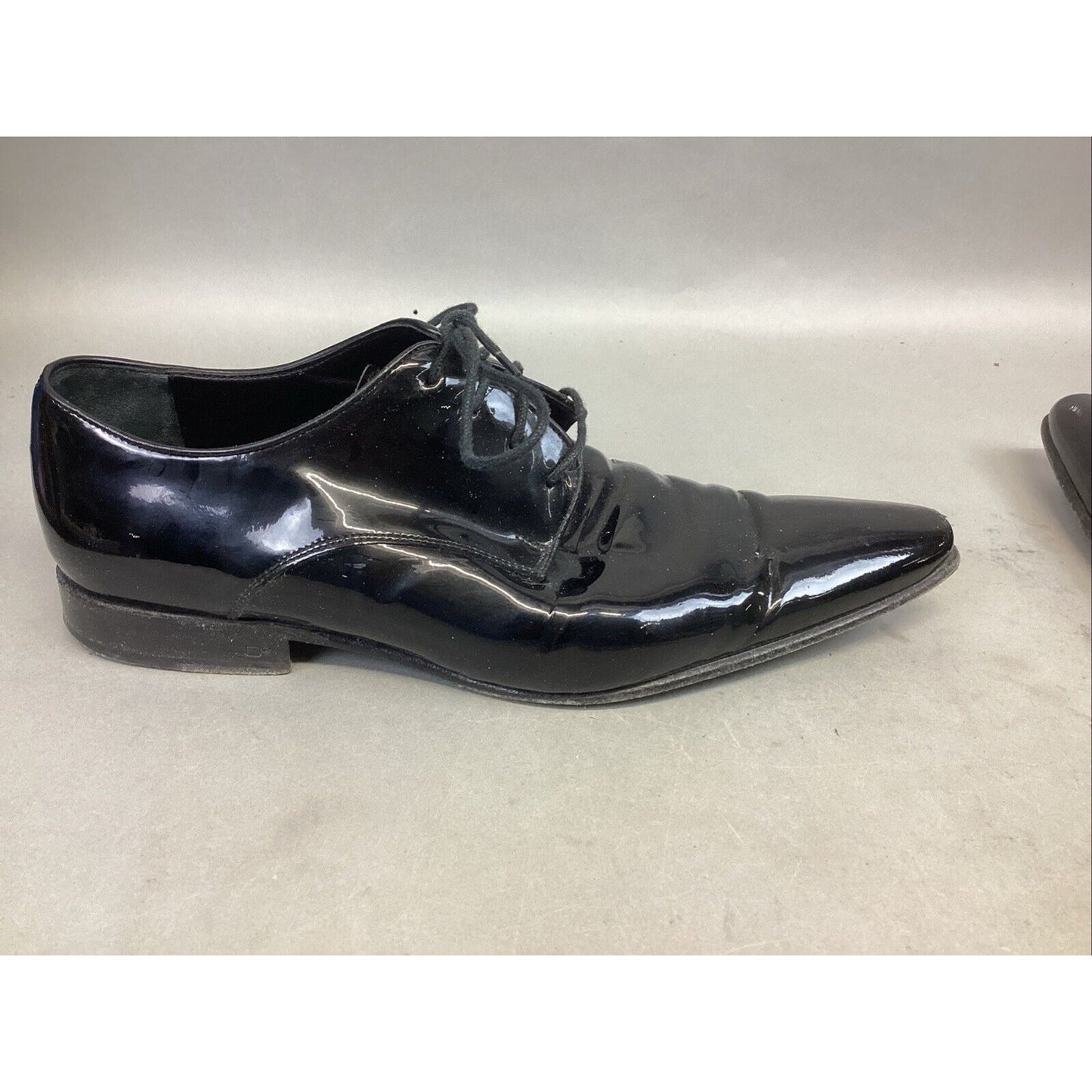 Dsquared2 Men’s Black Glossy Dress Shoes - Size 43 - Made In Italy