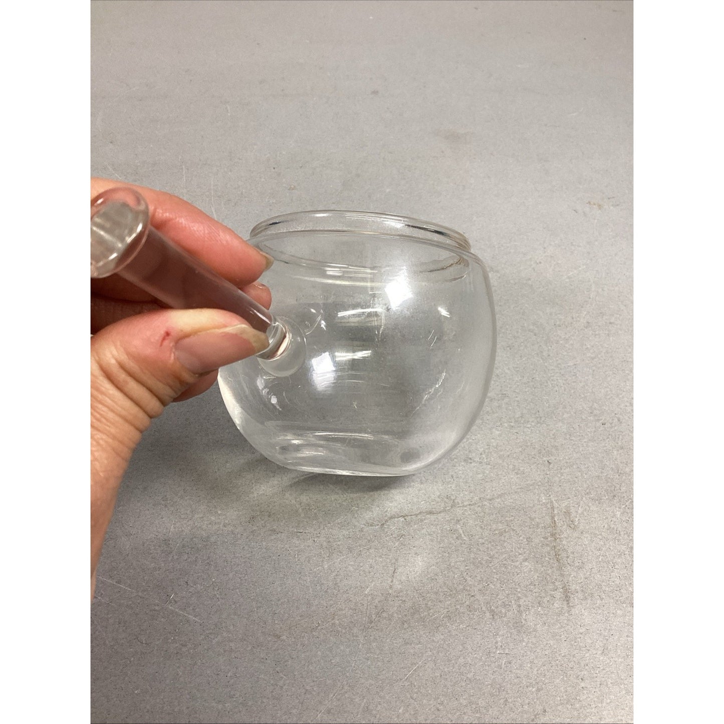 Vintage Glass Nitro Bowl With Handle - 5”L