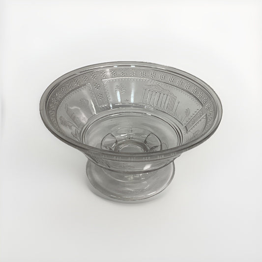 Antique 1880's Glass Pedestal Bowl Adams & Co Egyptian Sphinx Motifs
