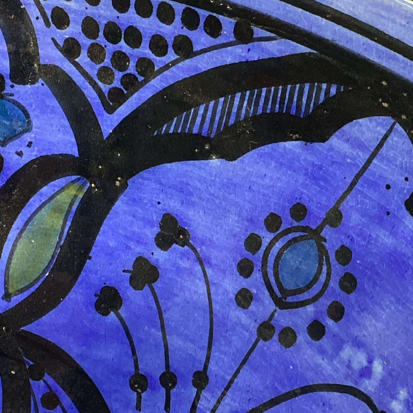 Royal Blue Handmade Hand Painted Salad Fruit Serving Bowl - 5.75”Hx14”D