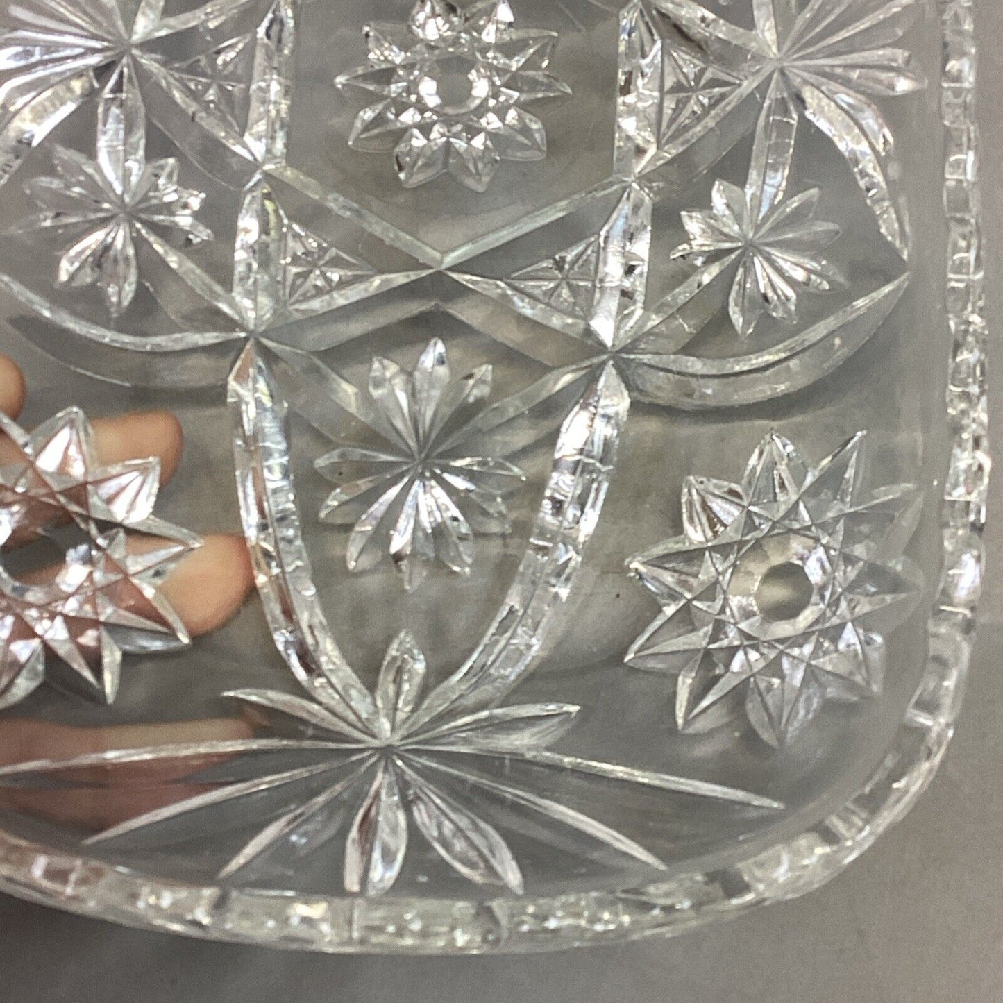 Vintage Star Of David Oval And Rectangular Glass Serving Dish