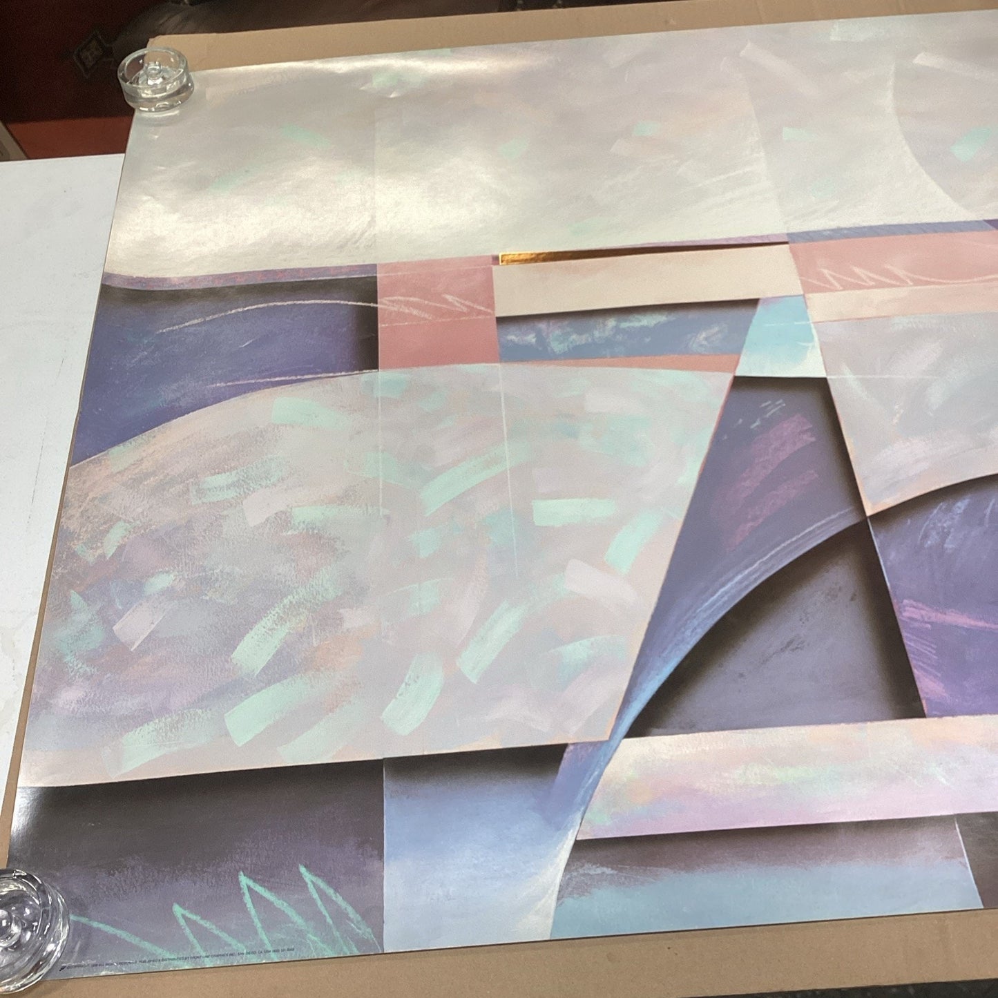 1988 Keith Mallett Front Line Editions Geometric Abstract Poster - 48x35.75”