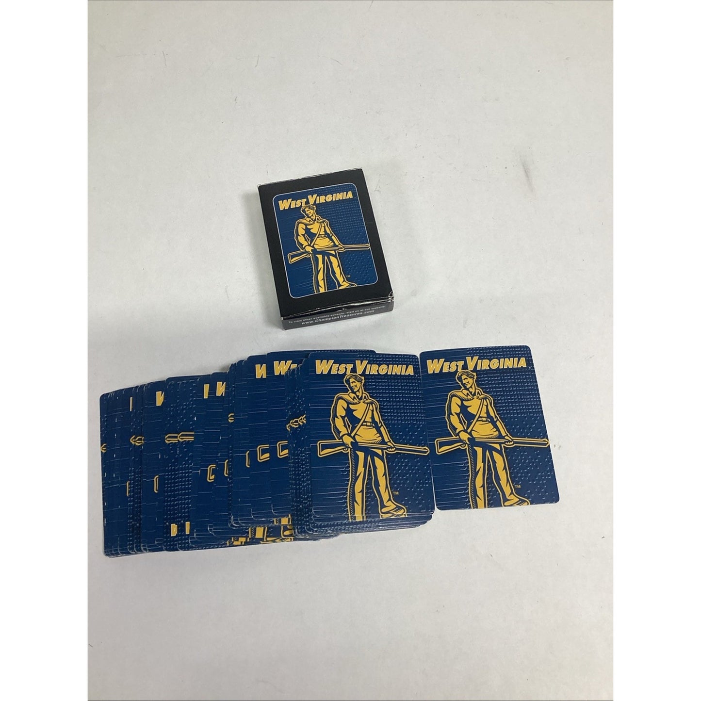 Champion Treasures Team Spirit West Virginia Mountaineers Playing Cards & Box