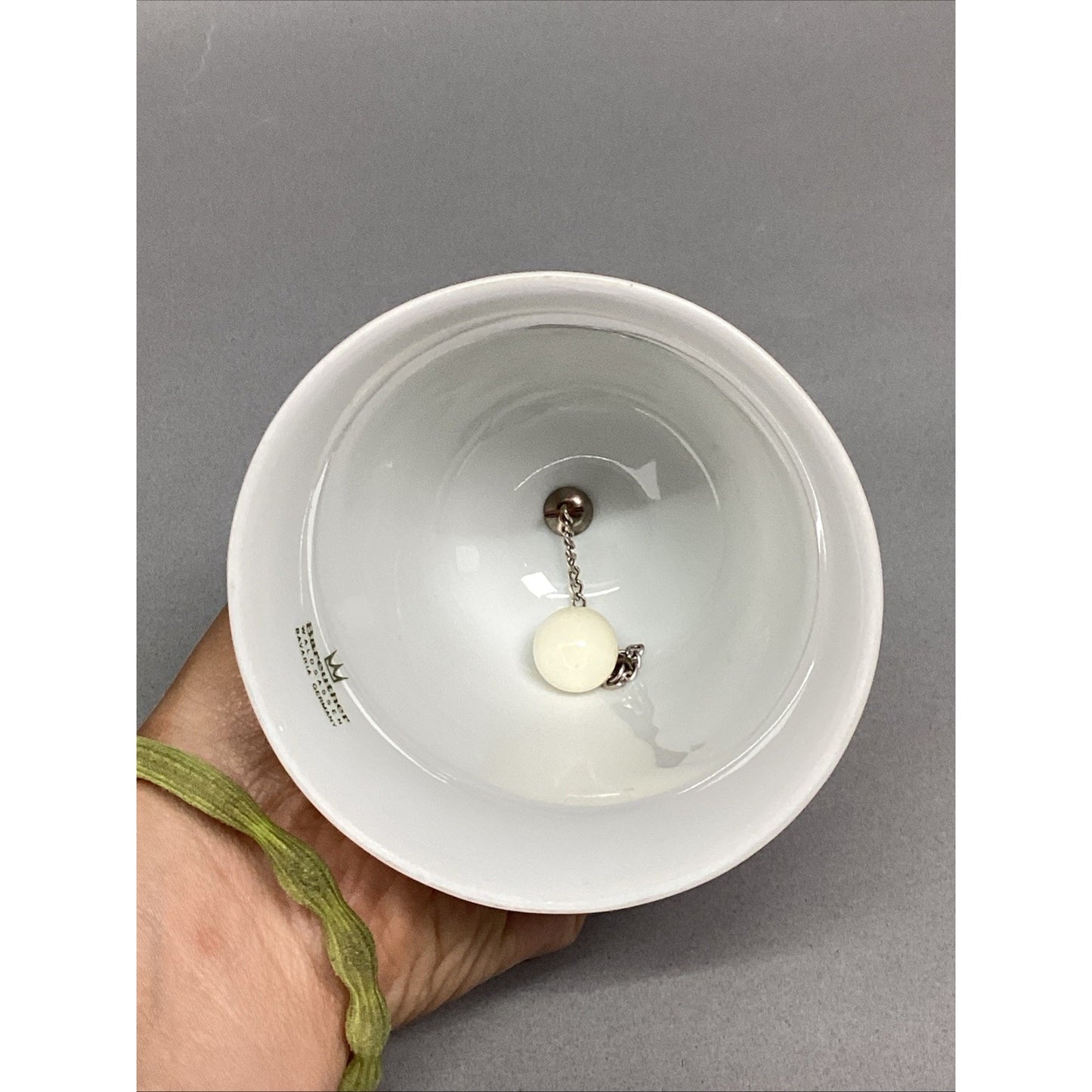 Antique Bareuther Waldsassen Bavaria Germany Porcelain Floral Dinner Bell