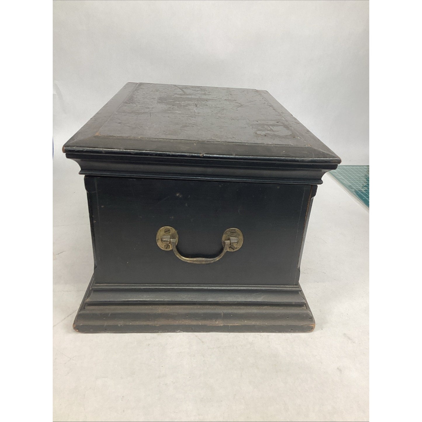 Antique 1880’s Victorian Wooden Document Chest W/ Carved Cameo & A 1913 Paper