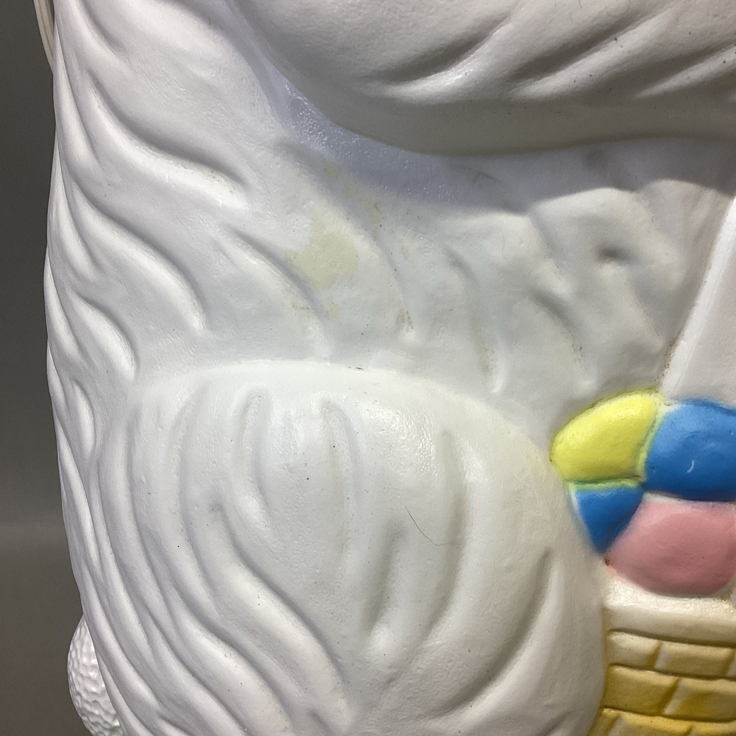 Vintage 1993 Light Up Blow Mold Easter Bunny W/ Easter Eggs Basket - 30”H