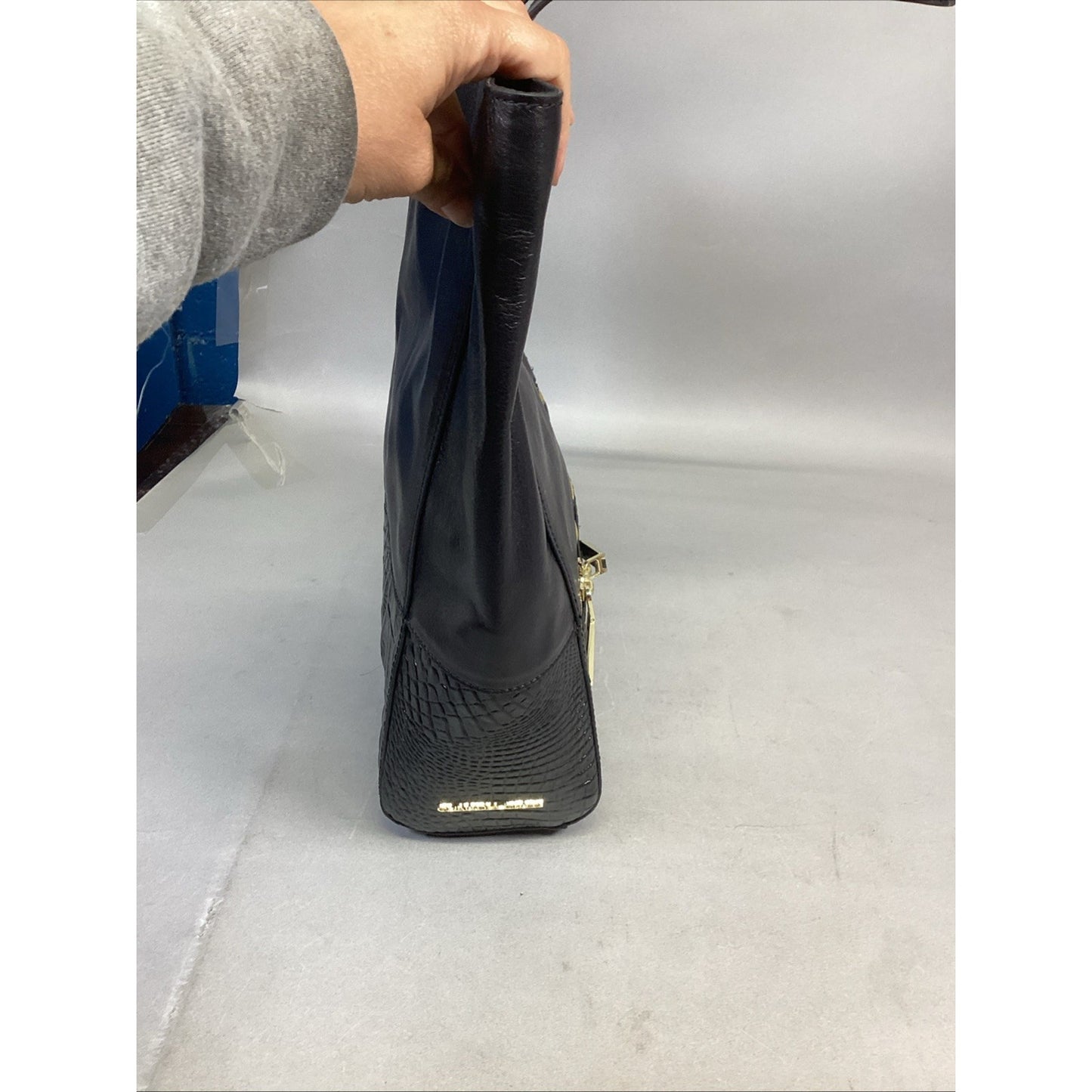 Claudia Ciuti Large Black Leather Shoulder Bag
