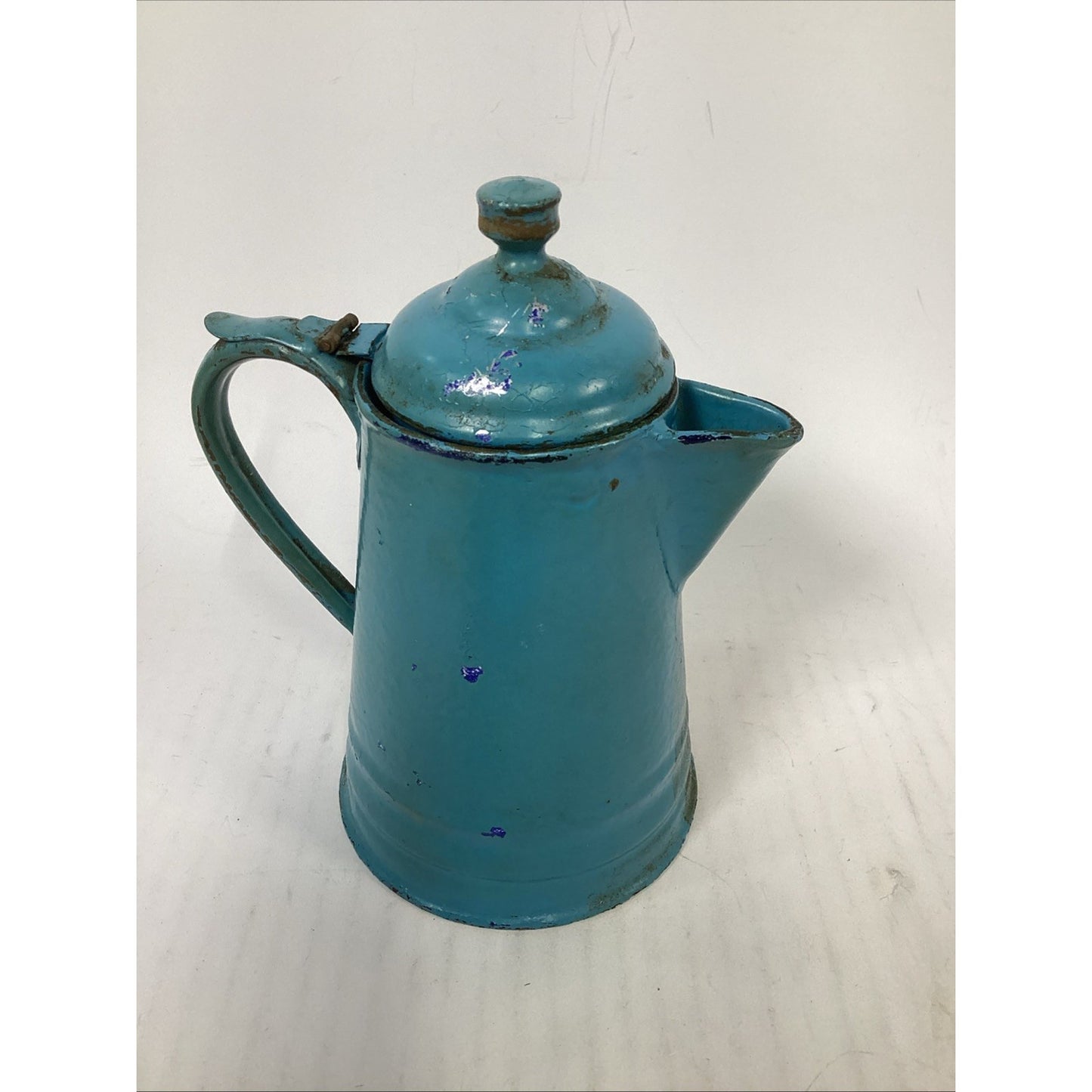 Antique French Or Belgian Floral Enamelware Coffee Pot