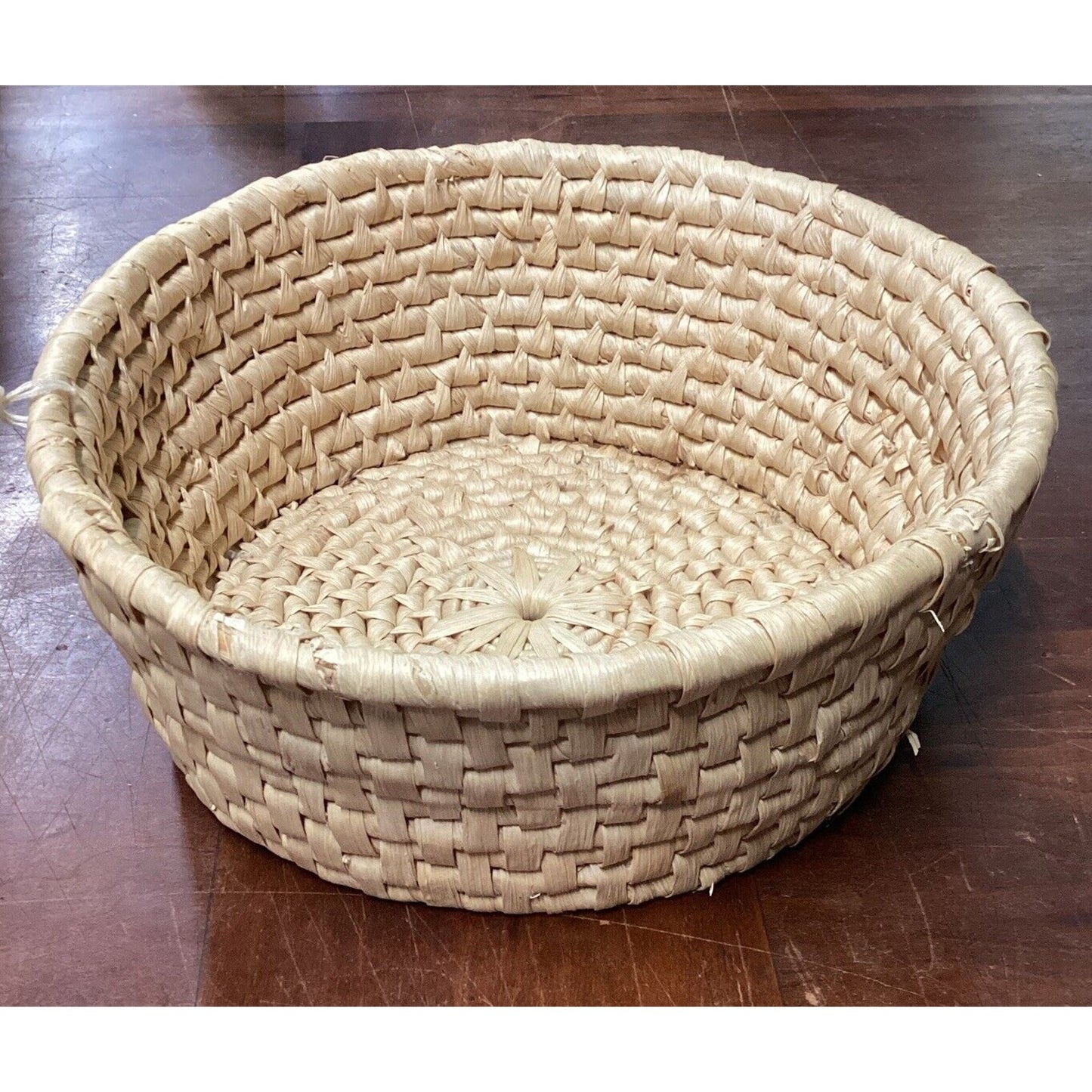 Handwoven Beige Basket - 4.5”Hx11.5”D