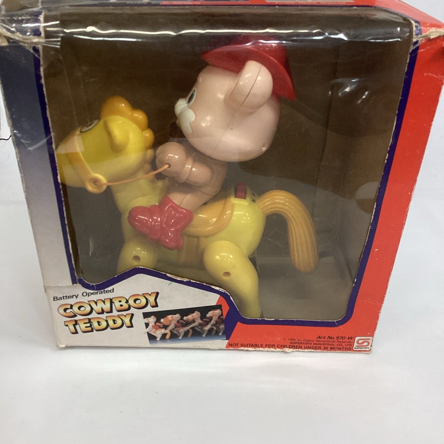 Vintage 1988 Cowboy Teddy - NOS - Battery Operated