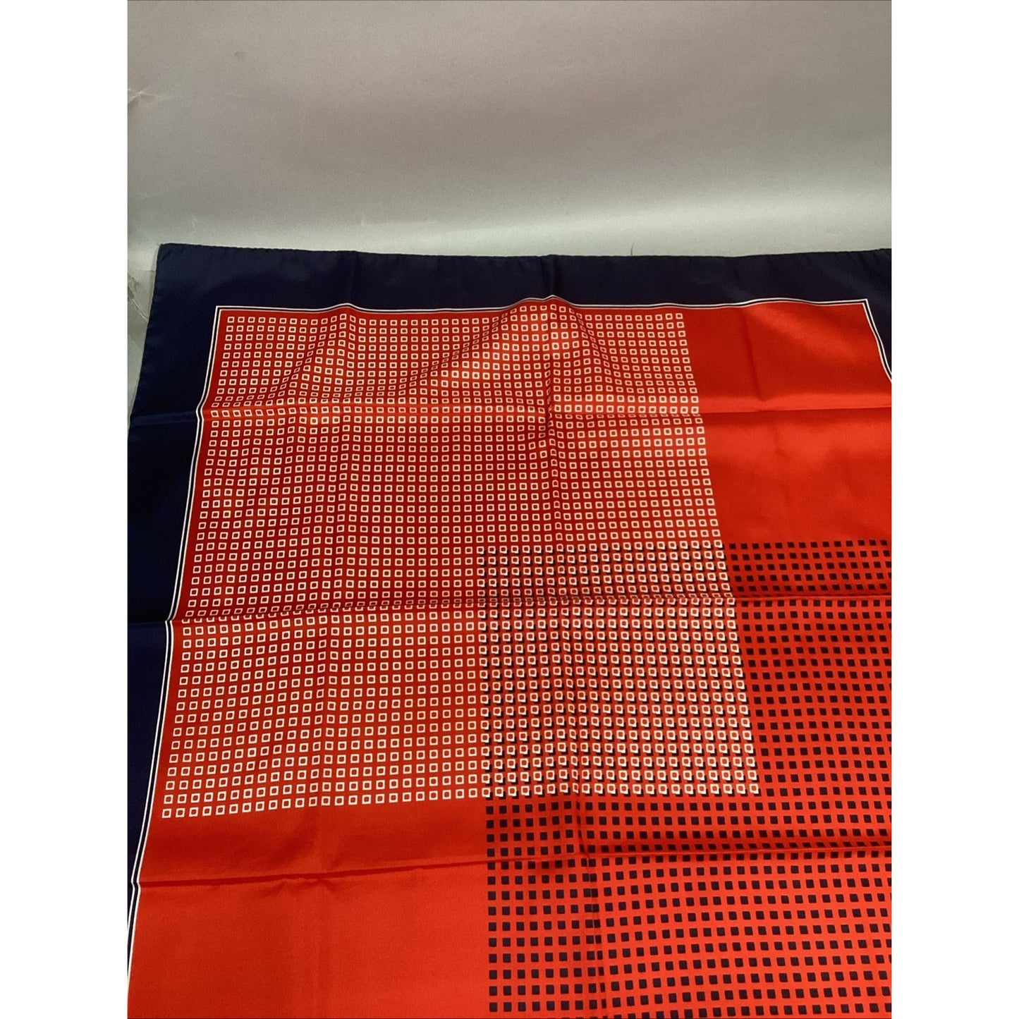 Leonardi Silk Red, White And Blue Scarf - 30x30”