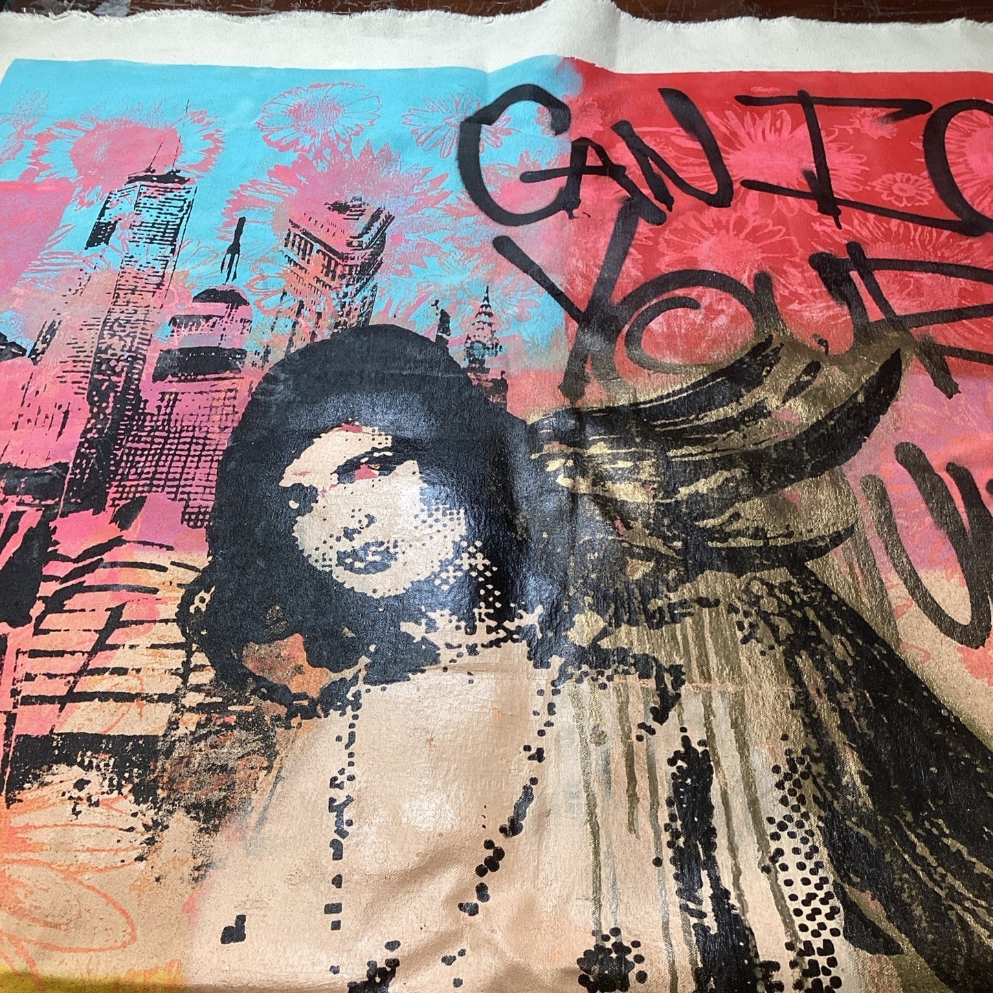 Painted Woman Nude Art On Canvas- Can I Get Your Numba? Signed By Artist -65x42”