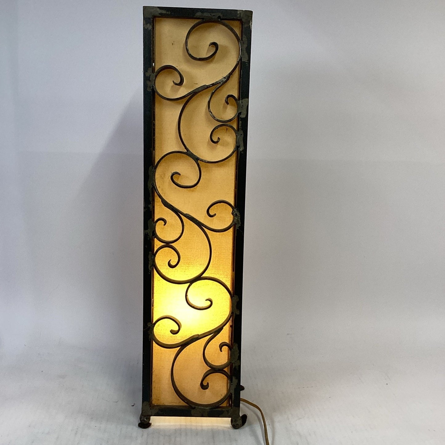 Vintage Illumination Station Table Or Floor Lamp W/ Iron Gate Finish - 24.75”H