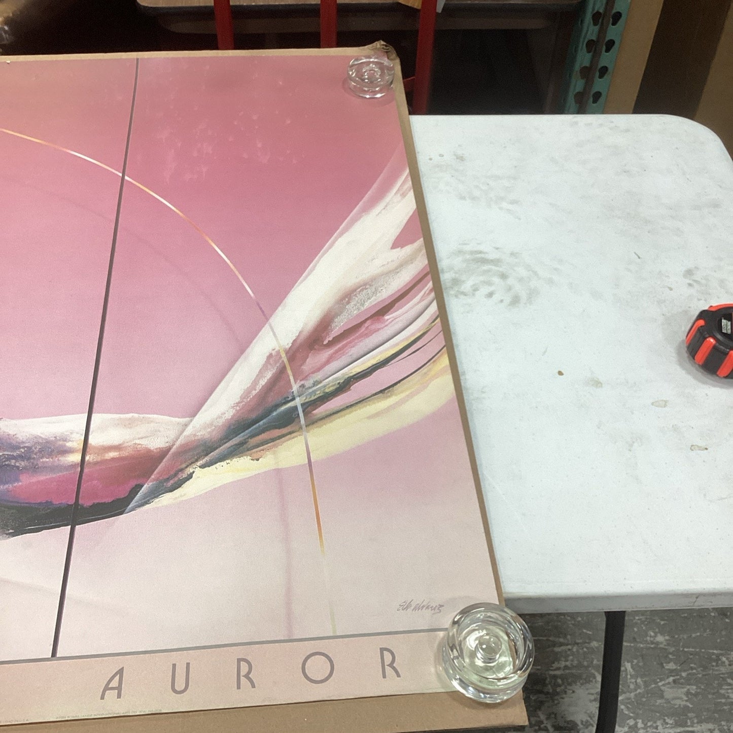 1984 Aurora Alvarez Pink Litho - 48x38”