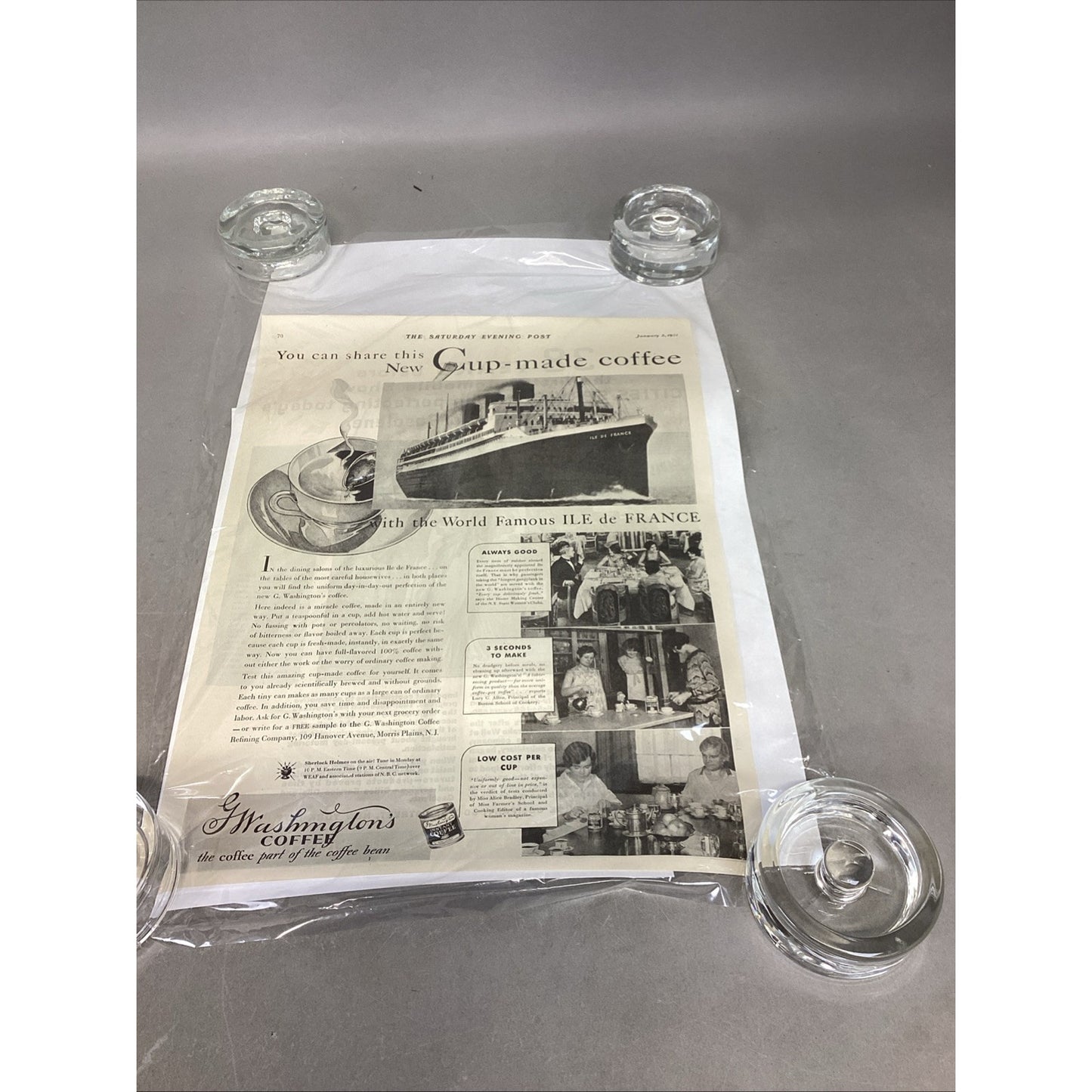Isle De France Ship Art Poster Print - 11x8.5” & 1 News Article