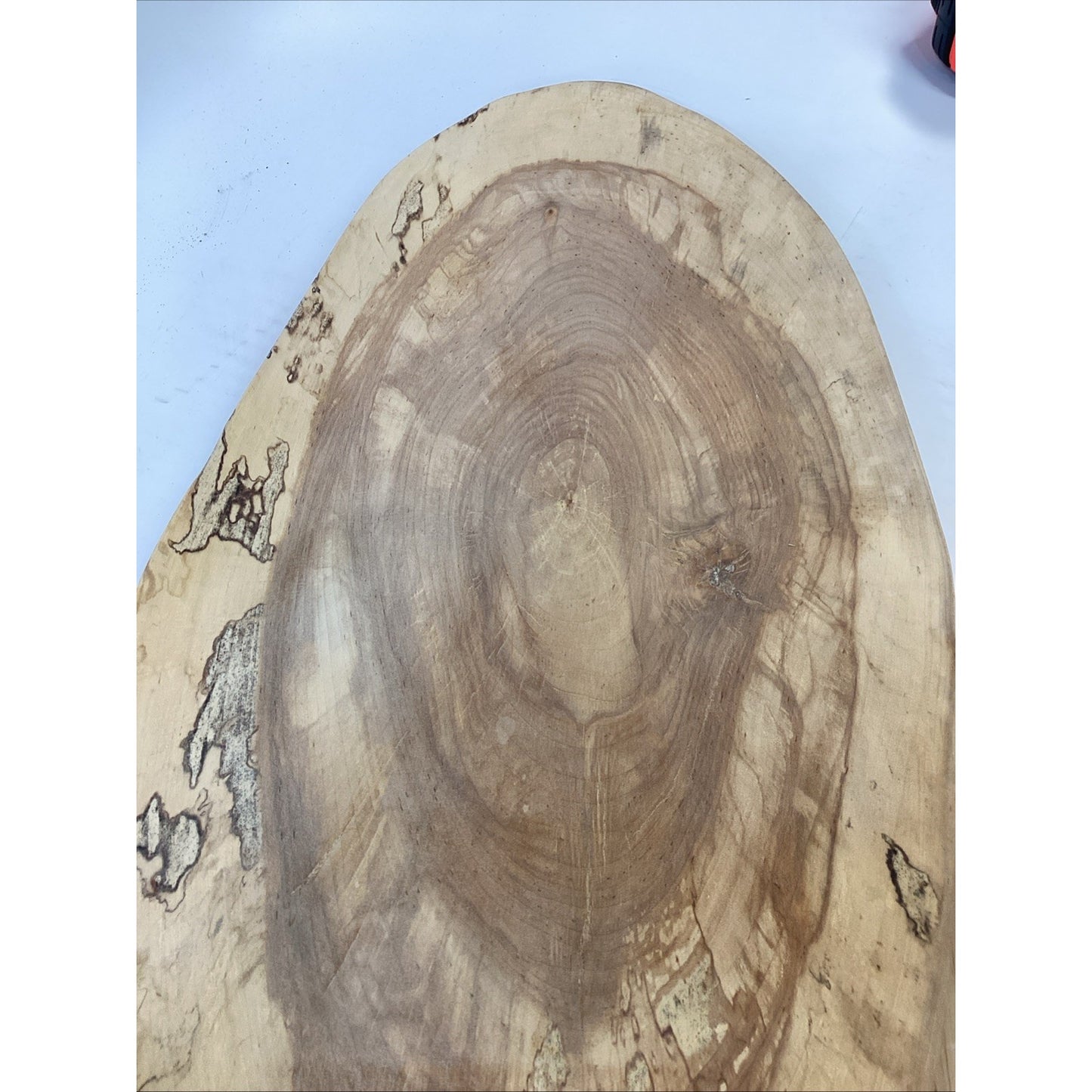 Handcrafted Spalted Olive Ash Live Edge Serving Tray, Platter - 24.5”L