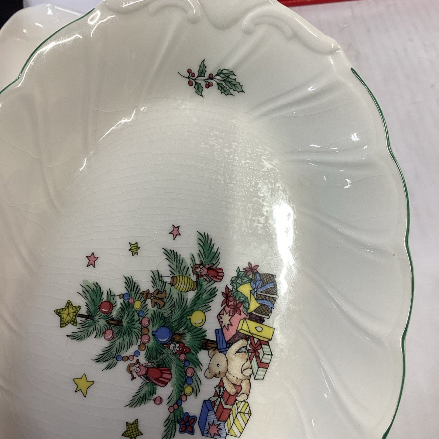 Nikko Christmas Tree Gravy Sauce Boat, Stand And Original Box