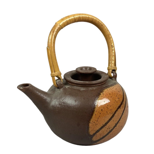 Inez Saijani Studio Pottery Teapot with Bamboo Handle - 9”