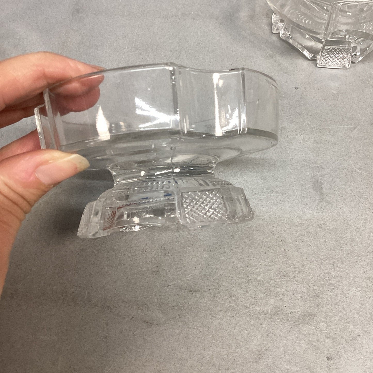 Set Of 5 Antique Duncan & Sons Celtic Cross Glass Honey/Dessert Dishes - c.1882