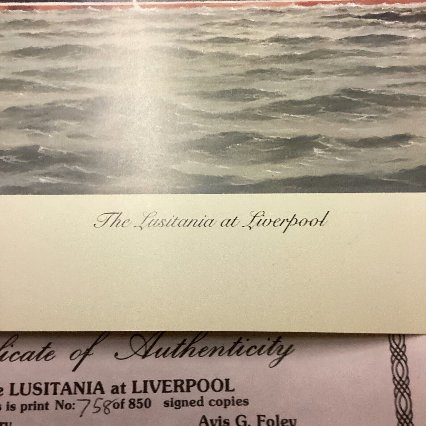 Lusitania At Liverpool Limited Edition Print W/ COA Signed By Survivors