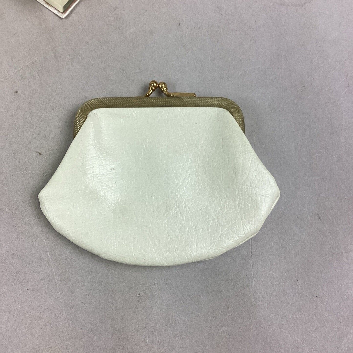 Vintage Silver Floral Clutch With Change Purse And Mirror