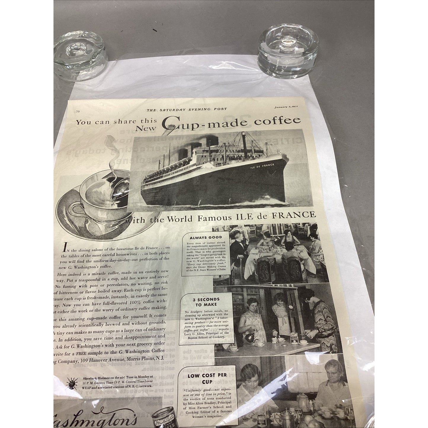 Isle De France Ship Art Poster Print - 11x8.5” & 1 News Article