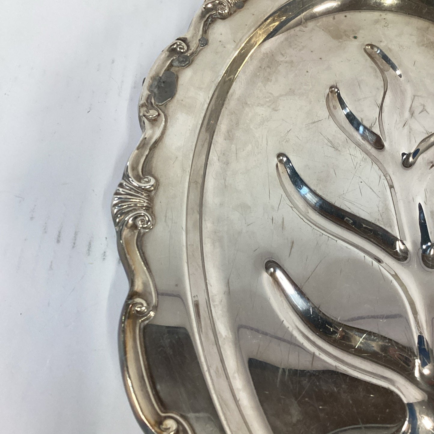 Vintage Tree Of Life Footed Silver Plated Footed Platter
