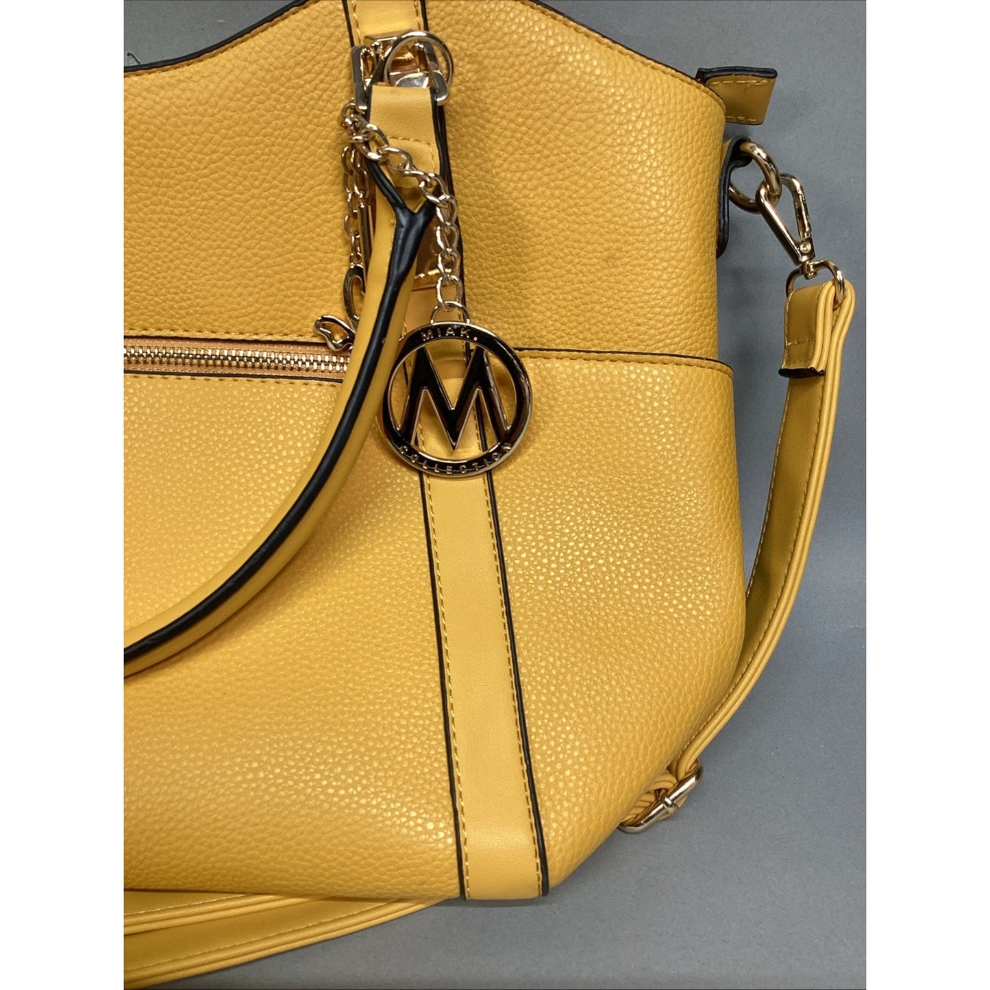 Mia K. Collection Yellow Faux Leather Purse Shoulder Bag
