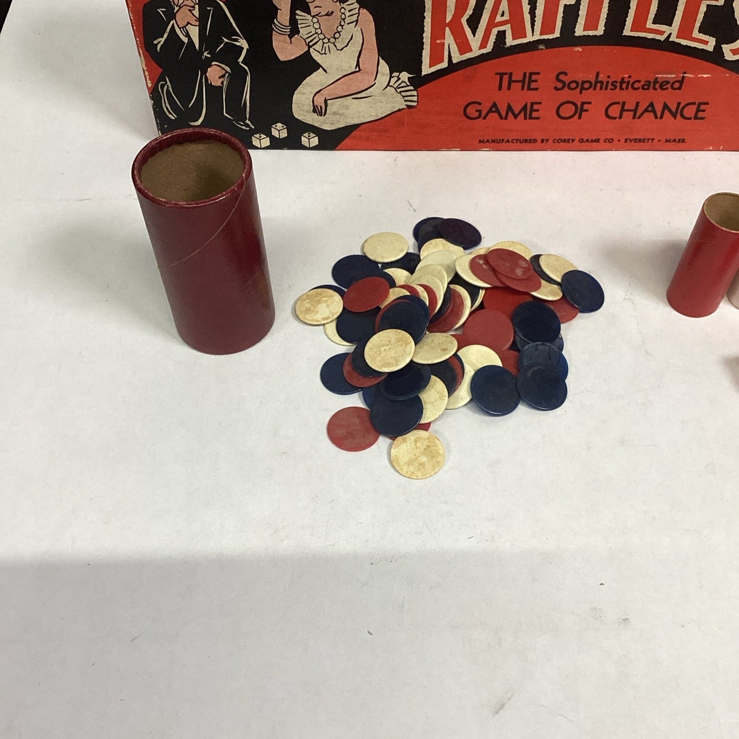 1939 - Raffles: The Sophisticated Game of Chance - Game Pieces, Dice & Box Only