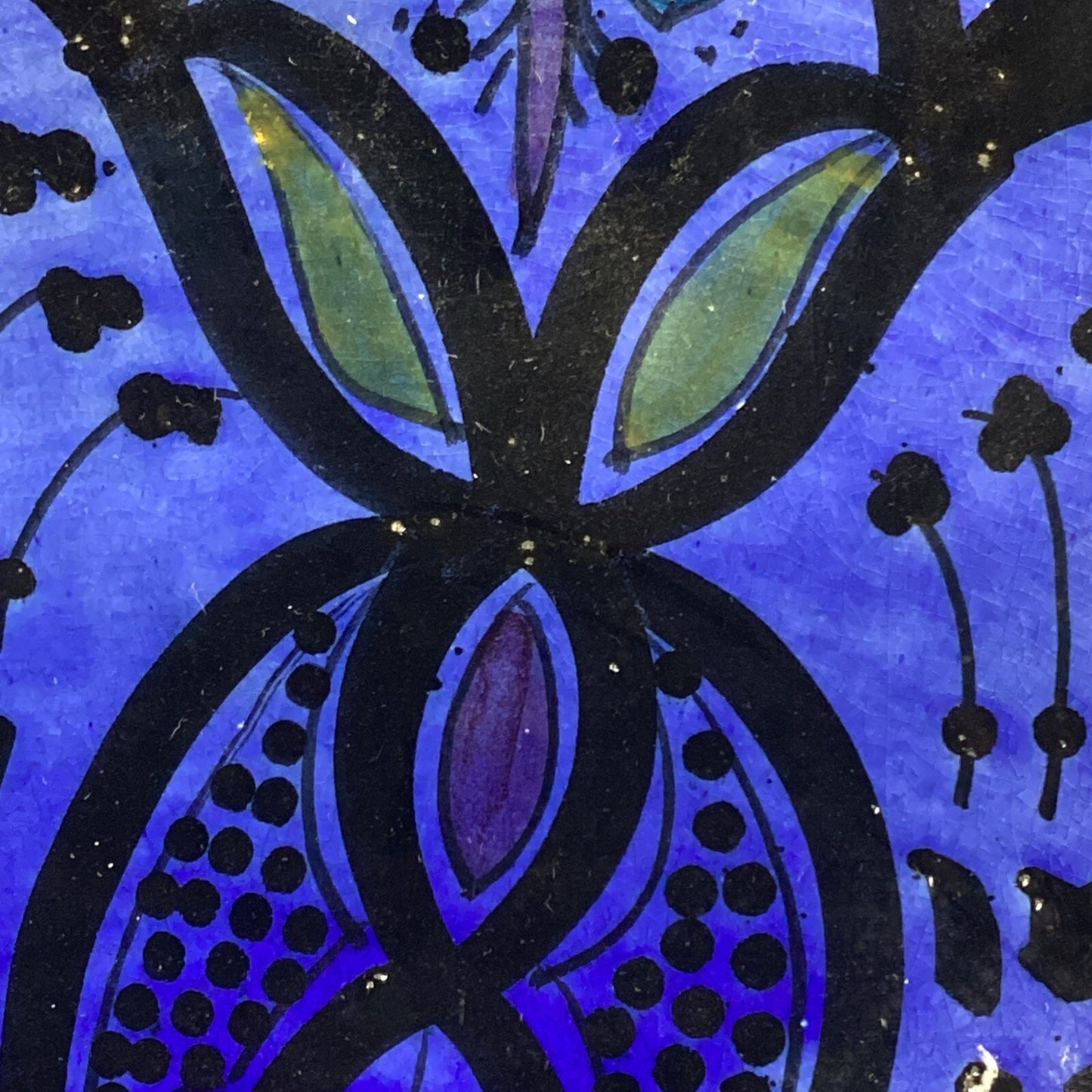 Royal Blue Handmade Hand Painted Salad Fruit Serving Bowl - 5.75”Hx14”D